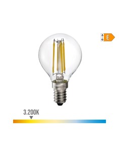 Bombilla LED Esférica E14 4W 500lm 3200K Luz Cálida EDM