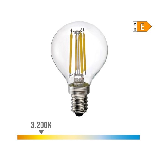 Bombilla LED Esférica E14 4W 500lm 3200K Luz Cálida EDM