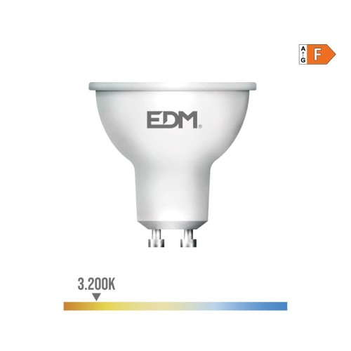 Bombilla LED Dicroica GU10 7W 550lm 3200K Luz Cálida EDM