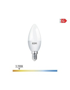 Bombilla Vela LED Casquillo E14 5W 400lm 3200K Luz Cálida EDM