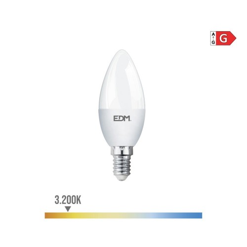 Bombilla Vela LED Casquillo E14 5W 400lm 3200K Luz Cálida EDM