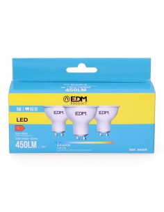 Bombilla Dicroica LED GU10 5W 6400K Luz Fría Pack 3 EDM 2