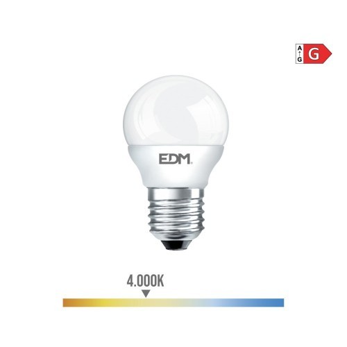 Bombilla LED Esférica E27 5W 400lm 4000K Luz Neutra EDM Bombilla LED Esférica E27 5W 400lm 4000K Luz Neutra EDM