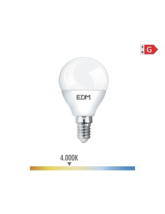 Bombilla LED Esférica E14 5W 400lm 4000K Luz Neutra EDM