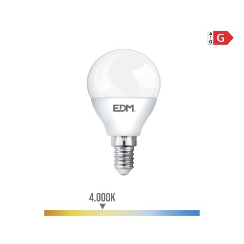 Bombilla LED Esférica E14 5W 400lm 4000K Luz Neutra EDM