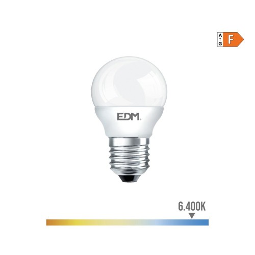Bombilla Esférica E27 7W 600lm 6400K Luz Fría EDM