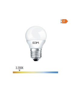 Bombilla Esférica E27 7W 600lm 3200K Luz Cálida EDM