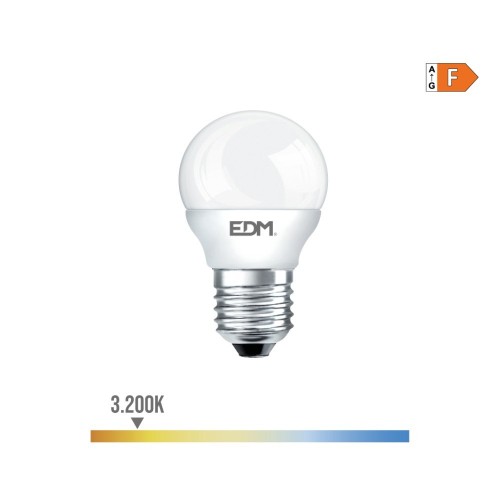 Bombilla Esférica E27 7W 600lm 3200K Luz Cálida EDM