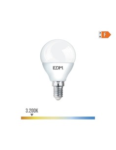Bombilla Esférica E14 7W 600lm 3200K Luz Cálida EDM