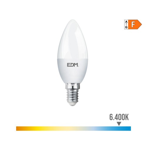 Bombilla Vela LED E14 7W 600lm 6400K Luz Fría EDM