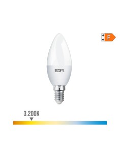 Bombilla Vela LED E14 7W 600lm 3200K Luz Cálida EDM