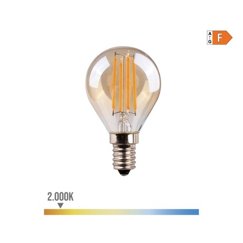Bombilla Esférica Cristal Vintage 4.5W 400lm E14 2000K Luz Cálida EDM