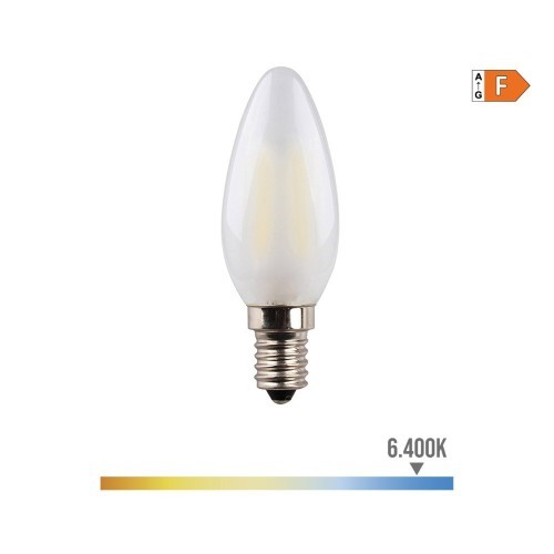 Bombilla Vela Cristal Mate E14 4.5W 470lm 6400K Luz Fría EDM Bombilla Vela Cristal Mate E14 4.5W 470lm 6400K Luz Fría EDM