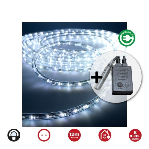 Kit Flexiled Multifunción Tubo PVC 13mm 12m 36LED/m Blanco Frío IP44 EDM