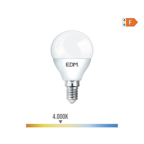 Bombilla LED Esférica E14 7W 600lm 4000K Luz Neutra EDM