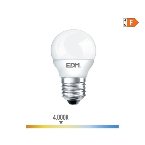 Bombilla LED Esférica E27 7W 600lm 4000K Luz Neutra EDM