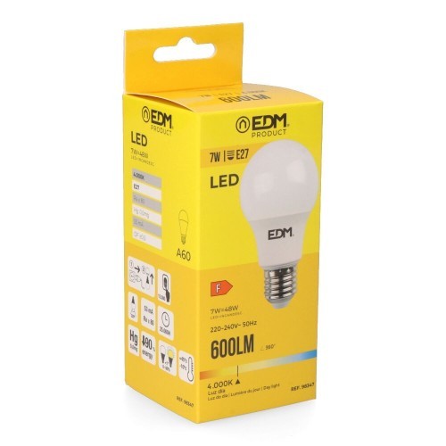 Bombilla LED E27 7W 600lm 4000K Luz Neutra EDM