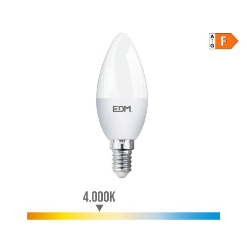 Bombilla Vela LED E14 7W 600lm 4000K Luz Neutra EDM