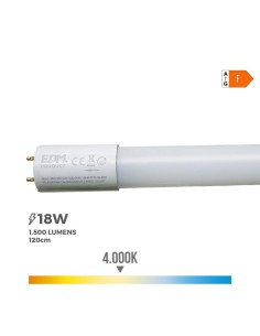 Tubo LED Plástico T8 18W 1950lm 4000K Luz Neutra G13 EDM