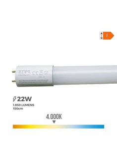 Tubo LED Plástico T8 22W 2400lm 4000K Luz Neutra 150cm G13 EDM