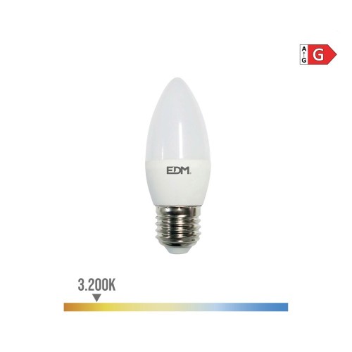 Bombilla LED Vela E27 5W 400lm 3200K Luz Cálida EDM
