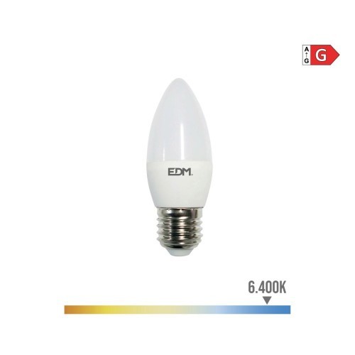 Bombilla LED Vela E27 5W 400lm 6400K Luz Fría EDM Bombilla LED Vela E27 5W 400lm 6400K Luz Fría EDM