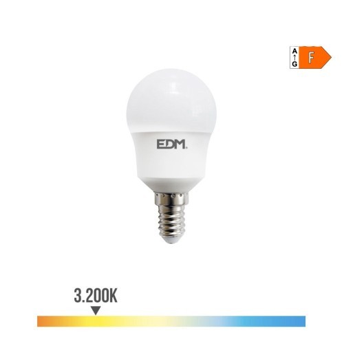 Bombilla LED Esférica E14 8.5W 880lm 3000K Luz Cálida EDM Bombilla LED Esférica E14 8.5W 880lm 3000K Luz Cálida EDM
