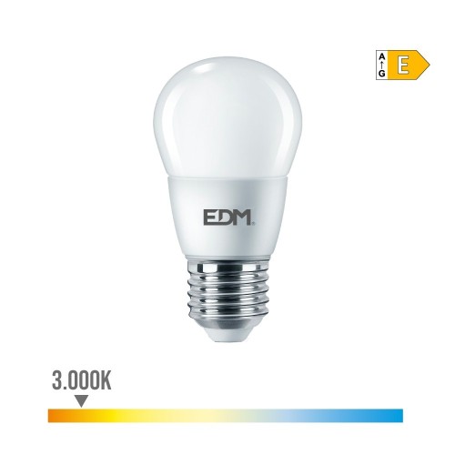 Bombilla LED Esférica E27 7W 806lm 3000K Luz Cálida EDM