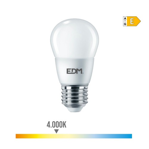 Bombilla LED Esférica E27 7W 806lm 4000K Luz Neutra EDM