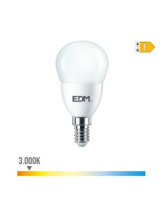 Bombilla LED Esférica E14 7W 806lm 3000K Luz Cálida EDM