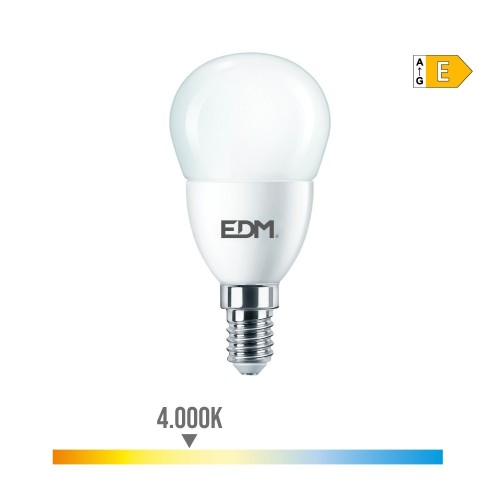 Bombilla LED Esférica E14 7W 806lm 4000K Luz Neutra EDM