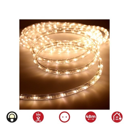 Tubo LED Flexible PVC 48m 30LED/m IP44 Luz Blanca Cálida Flexilux Tubo LED Flexible PVC 48m 30LED/m IP44 Luz Blanca Cálida Flexilux