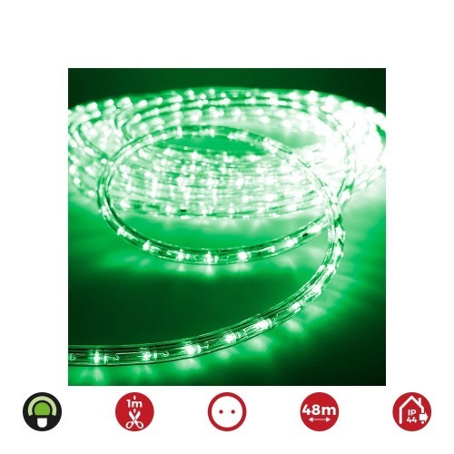 Tubo LED Flexible PVC 48m 30LED/m IP44 Luz Verde Flexiled