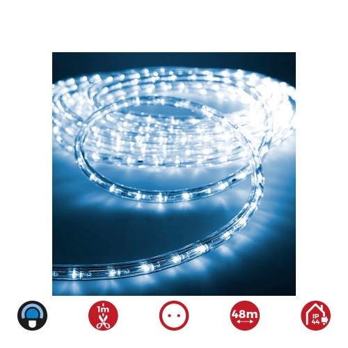 Tubo LED PVC 48m 30LED/m IP44 Luz Azul Flexiled