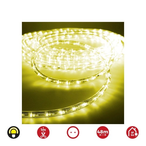 Tubo LED Flexible PVC 48m 30LED/m IP44 Luz Amarilla Flexilux
