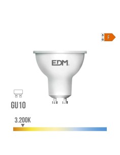 Bombilla Dicroica LED 10W GU10 932lm 3200K Luz Cálida Clase F EDM