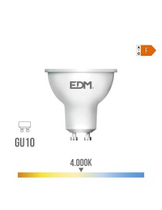 Bombilla Dicroica LED 10W GU10 932lm 4000K Luz Neutra Clase F EDM