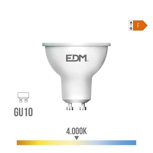 Bombilla Dicroica LED 10W GU10 932lm 4000K Luz Neutra Clase F EDM Bombilla Dicroica LED 10W GU10 932lm 4000K Luz Neutra Clase F EDM