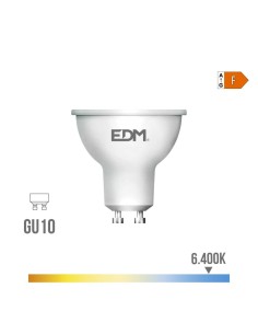 Bombilla Dicroica LED 10W GU10 932lm 6400K Luz Fría Clase F EDM