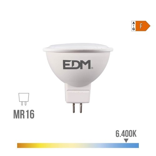 Bombilla Dicroica LED 8W MR16 780lm 6400K Luz Fría Clase F EDM Bombilla Dicroica LED 8W MR16 780lm 6400K Luz Fría Clase F EDM