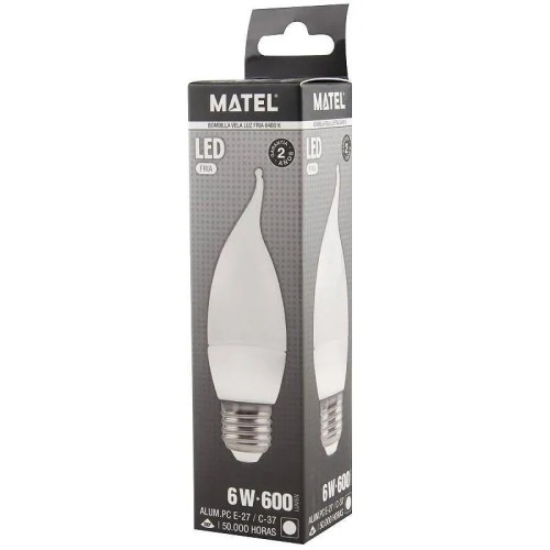 Bombilla LED vela flama E27 6W (Fría, Cálida) - 2