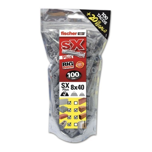 Taco Nylon 8x40mm 120 Unidades Fischer Taco Nylon 8x40mm 120 Unidades Fischer