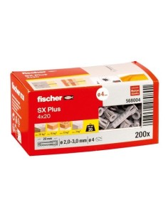 Taco Nylon 4x20mm Caja 200 Unidades Fischer