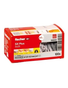 Taco Nylon 5x25mm Caja 100 Unidades Fischer