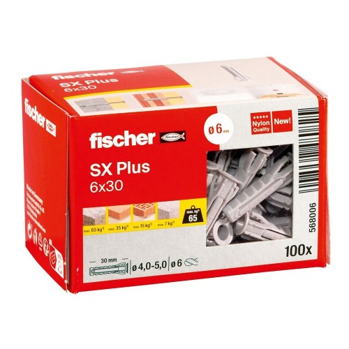 Taco Nylon 6x30mm Caja 100 Unidades Fischer