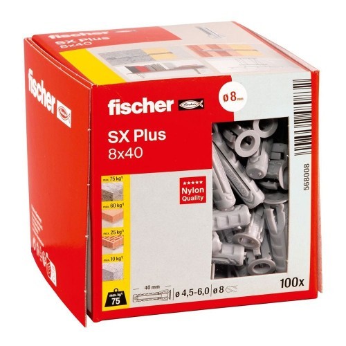 Taco Nylon 8x40mm Caja 100 Unidades Fischer Taco Nylon 8x40mm Caja 100 Unidades Fischer