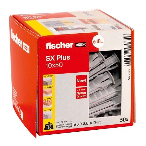 Taco Nylon 10x50mm Caja 50 Unidades Fischer Taco Nylon 10x50mm Caja 50 Unidades Fischer