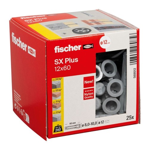 Taco Nylon 12x60mm Caja 25 Unidades Fischer