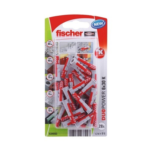 Taco Nylon 6x30mm Blister 28 Unidades Fischer Taco Nylon 6x30mm Blister 28 Unidades Fischer