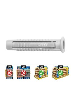 Taco Nylon 12mm Caja 25 Unidades Apertura Lateral Antigiro CELO